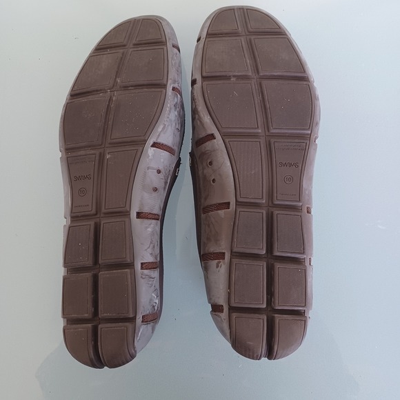 SWIMS Mens Penny Loafer Brown Rubber Mesh Water Resistant Shoes Size 10 - Picture 4 of 8